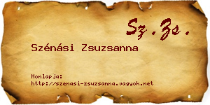 Szénási Zsuzsanna névjegykártya