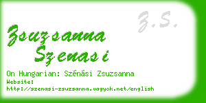 zsuzsanna szenasi business card